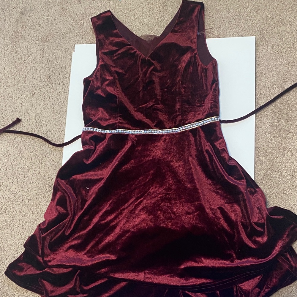 Burgundy Velvet Dress